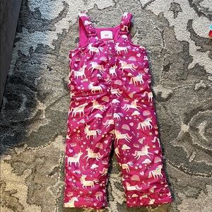 4T Unicorn Snow Bibs